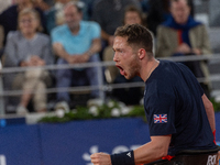 Alfie Hewett of the UK competes during the Wheelchair Tennis Men's Singles Gold Medal Match against Tokito Oda of Japan on Court Philippe Ch...