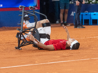 Tokito Oda of Japan reacts after he wins the gold medal in the Wheelchair Tennis - Men's Singles Gold Medal Match between Alfie Hewett of th...