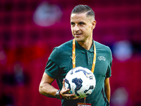 Referee Donatas Rumsas officiates the match between the Netherlands and Bosnia and Herzegovina at the Philips Stadium for the UEFA Nations L...