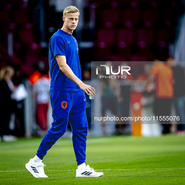 Netherlands defender Jan-Paul van Hecke plays during the match between the Netherlands and Bosnia and Herzegovina at the Philips Stadium for...