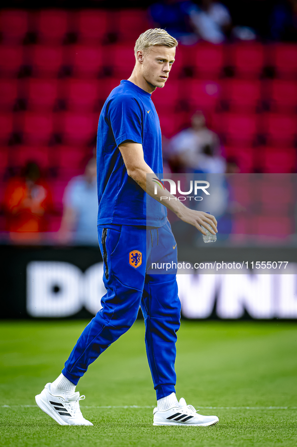 Netherlands defender Jan-Paul van Hecke plays during the match between the Netherlands and Bosnia and Herzegovina at the Philips Stadium for...