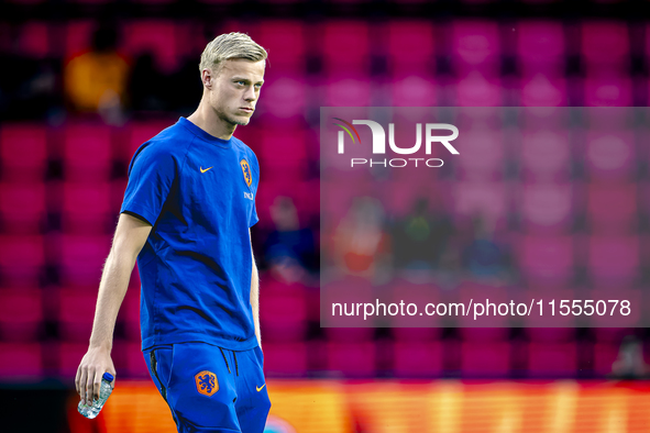 Netherlands defender Jan-Paul van Hecke plays during the match between the Netherlands and Bosnia and Herzegovina at the Philips Stadium for...