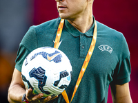 Referee Donatas Rumsas officiates the match between the Netherlands and Bosnia and Herzegovina at the Philips Stadium for the UEFA Nations L...