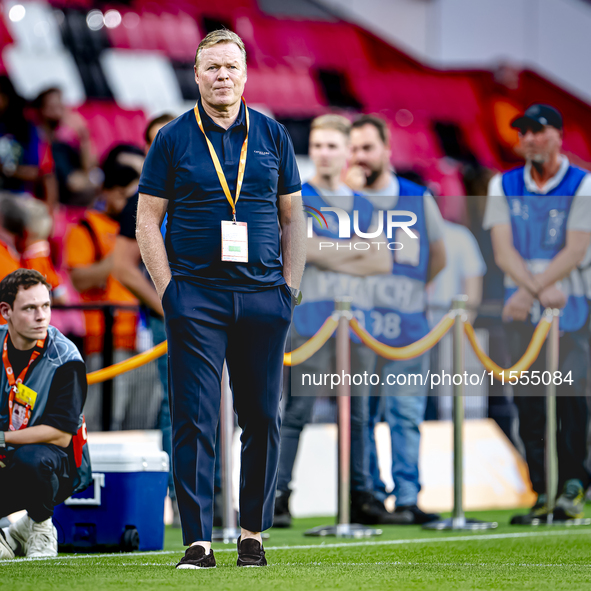 Netherlands trainer Ronald Koeman during the match between the Netherlands and Bosnia and Herzegovina at the Philips Stadium for the UEFA Na...