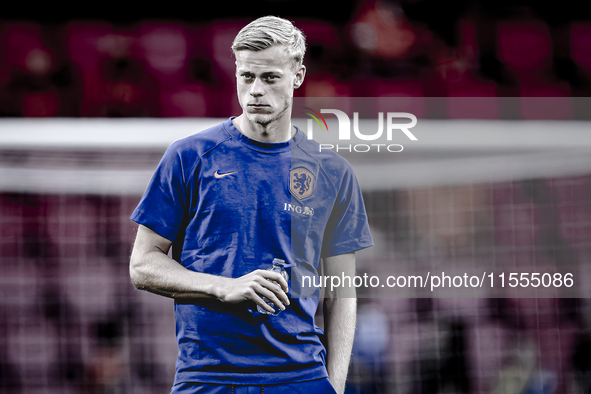 Netherlands defender Jan-Paul van Hecke plays during the match between the Netherlands and Bosnia and Herzegovina at the Philips Stadium for...