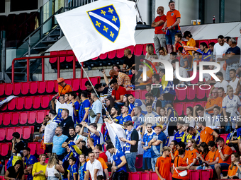 Supporters of Bosnia and Herzegovina during the match between the Netherlands and Bosnia and Herzegovina at the Philips Stadium for the UEFA...