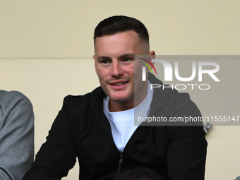 Former Pie, Macaulay Langstaff, now of Millwall, takes his seat ahead of the Sky Bet League 2 match between Notts County and Accrington Stan...