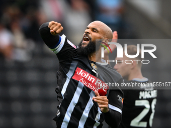 David McGoldrick of Notts County celebrates after scoring a goal to make it 2-0 during the Sky Bet League 2 match between Notts County and A...