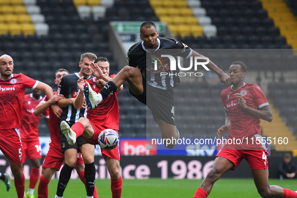 Jacob Bedeau of Notts County is in action during the Sky Bet League 2 match between Notts County and Accrington Stanley at Meadow Lane in No...