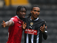 Nelson Khumbeni of Accrington Stanley and Jevani Brown of Notts County during the Sky Bet League 2 match between Notts County and Accrington...