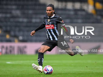 Jevani Brown of Notts County lines up a shot at goal during the Sky Bet League 2 match between Notts County and Accrington Stanley at Meadow...