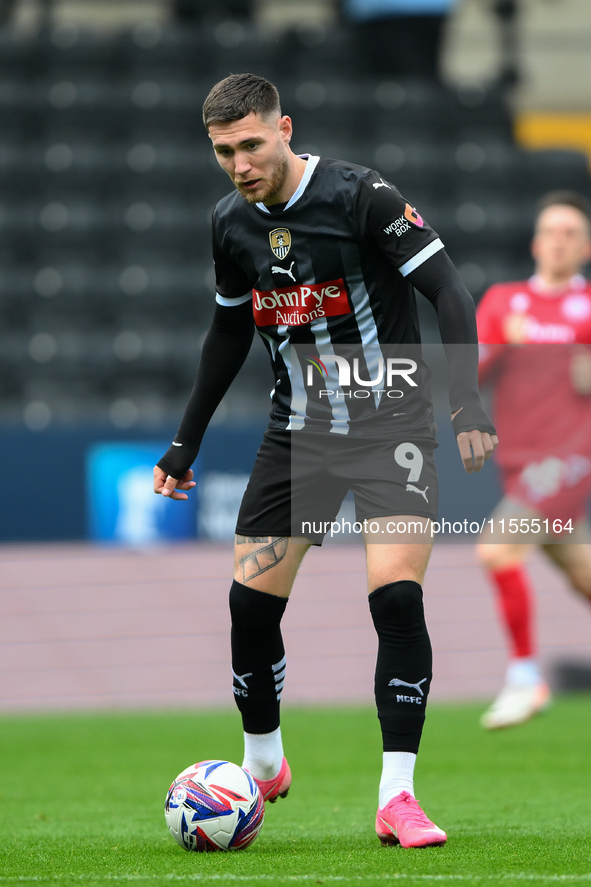 Cedwyn Scott of Notts County looks for options during the Sky Bet League 2 match between Notts County and Accrington Stanley at Meadow Lane...