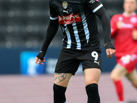 Cedwyn Scott of Notts County looks for options during the Sky Bet League 2 match between Notts County and Accrington Stanley at Meadow Lane...