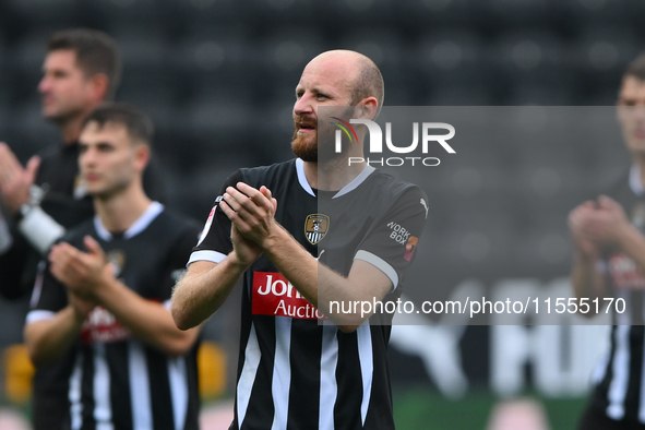 Curtis Edwards of Notts County celebrates victory during the Sky Bet League 2 match between Notts County and Accrington Stanley at Meadow La...