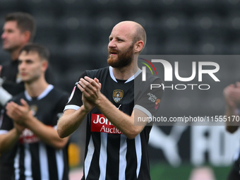 Curtis Edwards of Notts County celebrates victory during the Sky Bet League 2 match between Notts County and Accrington Stanley at Meadow La...