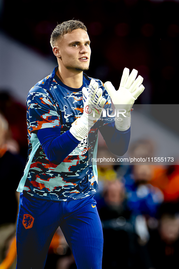 Netherlands goalkeeper Bart Verbruggen during the match between the Netherlands and Bosnia and Herzegovina at the Philips Stadium for the UE...