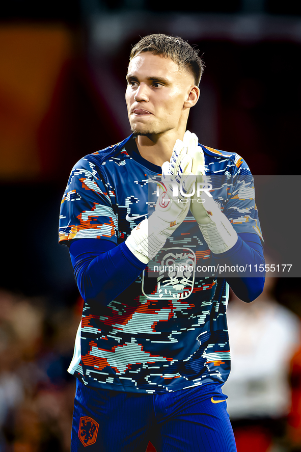 Netherlands goalkeeper Bart Verbruggen during the match between the Netherlands and Bosnia and Herzegovina at the Philips Stadium for the UE...