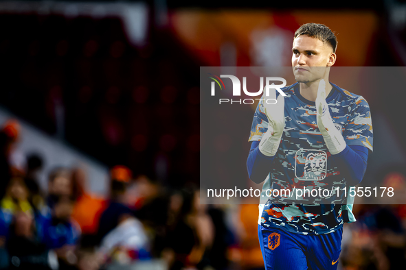 Netherlands goalkeeper Bart Verbruggen during the match between the Netherlands and Bosnia and Herzegovina at the Philips Stadium for the UE...