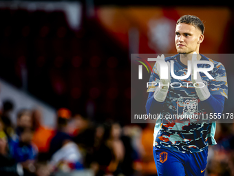 Netherlands goalkeeper Bart Verbruggen during the match between the Netherlands and Bosnia and Herzegovina at the Philips Stadium for the UE...