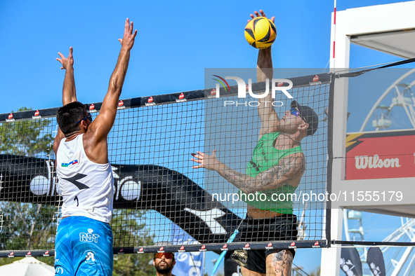 #2 LUPO D. - #1 ZAYTSEV I. (Green) vs #1 SACRIPANTI M. - #2 TITTA G. (White) during the 16/8 final of Fonzies Campionato Italiano Assoluti F...