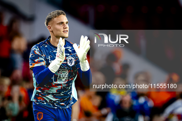 Netherlands goalkeeper Bart Verbruggen during the match between the Netherlands and Bosnia and Herzegovina at the Philips Stadium for the UE...