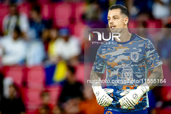 Netherlands goalkeeper Nick Olij during the match between the Netherlands and Bosnia and Herzegovina at the Philips Stadium for the UEFA Nat...