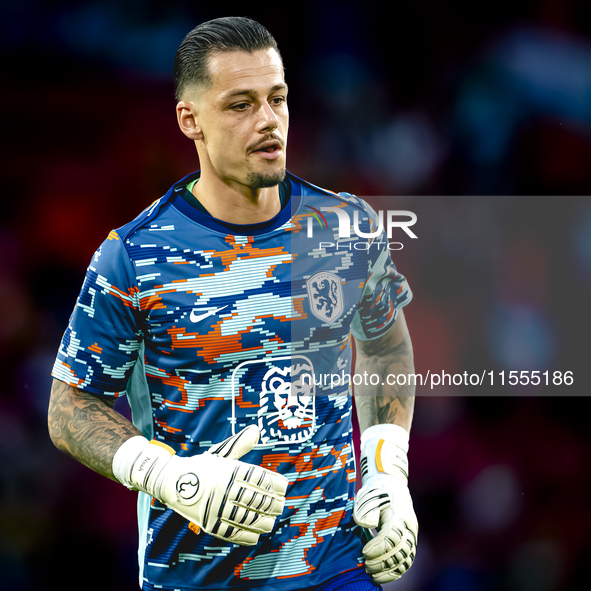 Netherlands goalkeeper Nick Olij during the match between the Netherlands and Bosnia and Herzegovina at the Philips Stadium for the UEFA Nat...