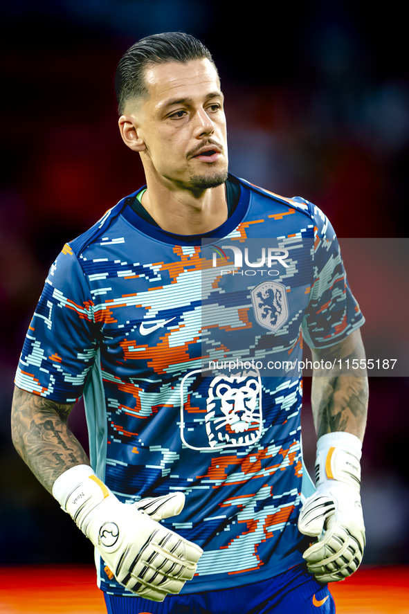 Netherlands goalkeeper Nick Olij during the match between the Netherlands and Bosnia and Herzegovina at the Philips Stadium for the UEFA Nat...