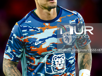 Netherlands goalkeeper Nick Olij during the match between the Netherlands and Bosnia and Herzegovina at the Philips Stadium for the UEFA Nat...