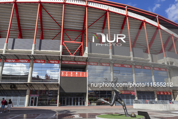 An exterior view of the Benfica ''Estadio da Luz'' in Lisbon, Portugal, on September 7, 2024. The soccer team has a new coach, Portuguese ex...