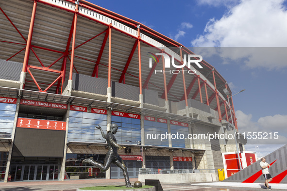 An exterior view of the Benfica ''Estadio da Luz'' in Lisbon, Portugal, on September 7, 2024. The soccer team has a new coach, Portuguese ex...