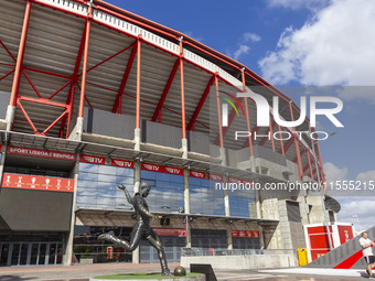 An exterior view of the Benfica ''Estadio da Luz'' in Lisbon, Portugal, on September 7, 2024. The soccer team has a new coach, Portuguese ex...