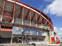 An exterior view of the Benfica ''Estadio da Luz'' in Lisbon, Portugal, on September 7, 2024. The soccer team has a new coach, Portuguese ex...