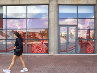 A person walks at the Benfica ''Estadio da Luz'' in Lisbon, Portugal, on September 7, 2024. The soccer team has a new coach, Portuguese expe...