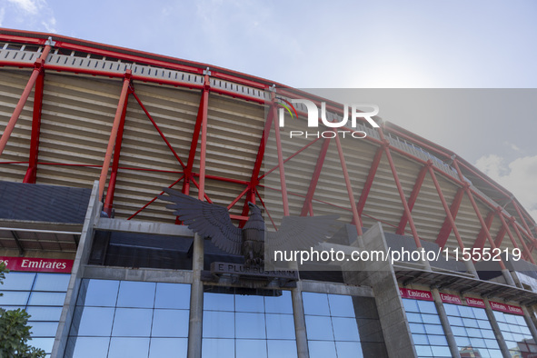 An exterior view of the Benfica ''Estadio da Luz'' in Lisbon, Portugal, on September 7, 2024. The soccer team has a new coach, Portuguese ex...