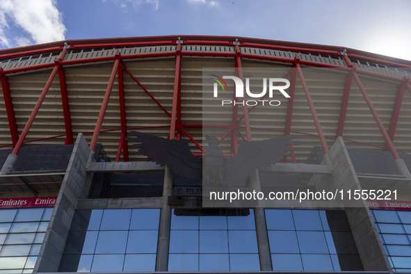 An exterior view of the Benfica ''Estadio da Luz'' in Lisbon, Portugal, on September 7, 2024. The soccer team has a new coach, Portuguese ex...