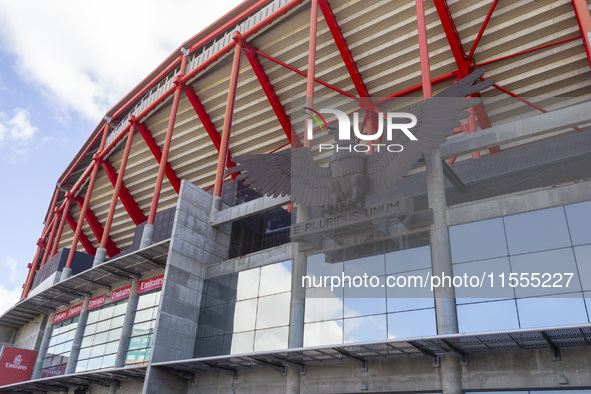 An exterior view of the Benfica ''Estadio da Luz'' in Lisbon, Portugal, on September 7, 2024. The soccer team has a new coach, Portuguese ex...