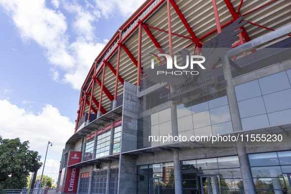 An exterior view of the Benfica ''Estadio da Luz'' in Lisbon, Portugal, on September 7, 2024. The soccer team has a new coach, Portuguese ex...