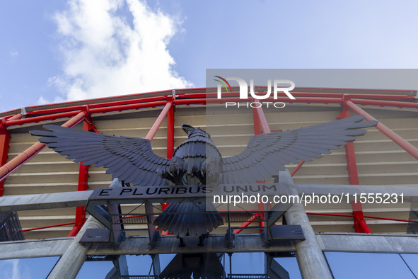 An exterior view of the Benfica ''Estadio da Luz'' in Lisbon, Portugal, on September 7, 2024. The soccer team has a new coach, Portuguese ex...