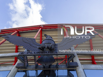 An exterior view of the Benfica ''Estadio da Luz'' in Lisbon, Portugal, on September 7, 2024. The soccer team has a new coach, Portuguese ex...