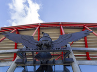 An exterior view of the Benfica ''Estadio da Luz'' in Lisbon, Portugal, on September 7, 2024. The soccer team has a new coach, Portuguese ex...