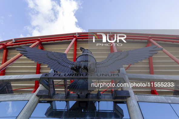 An exterior view of the Benfica ''Estadio da Luz'' in Lisbon, Portugal, on September 7, 2024. The soccer team has a new coach, Portuguese ex...