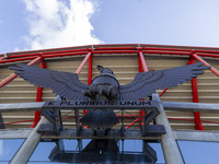 An exterior view of the Benfica ''Estadio da Luz'' in Lisbon, Portugal, on September 7, 2024. The soccer team has a new coach, Portuguese ex...