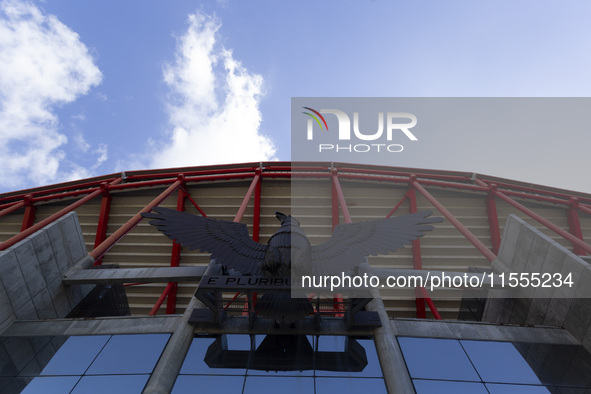 An exterior view of the Benfica ''Estadio da Luz'' in Lisbon, Portugal, on September 7, 2024. The soccer team has a new coach, Portuguese ex...