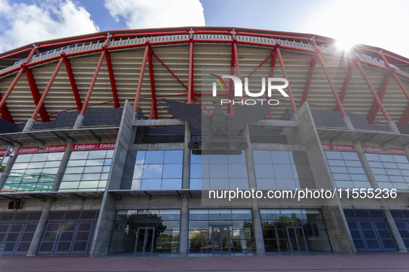 An exterior view of the Benfica ''Estadio da Luz'' in Lisbon, Portugal, on September 7, 2024. The soccer team has a new coach, Portuguese ex...