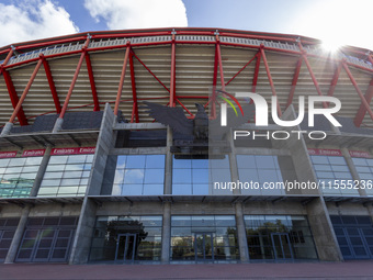 An exterior view of the Benfica ''Estadio da Luz'' in Lisbon, Portugal, on September 7, 2024. The soccer team has a new coach, Portuguese ex...