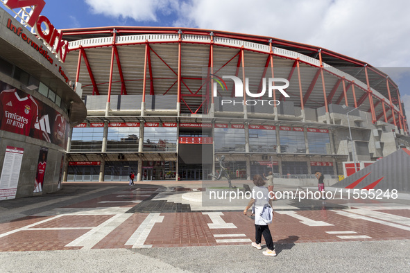 An exterior view of the Benfica ''Estadio da Luz'' in Lisbon, Portugal, on September 7, 2024. The soccer team has a new coach, Portuguese ex...