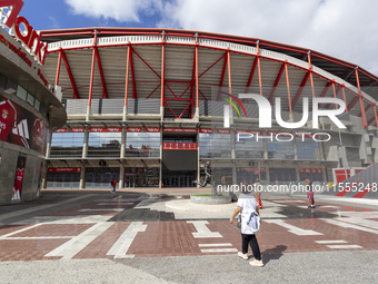 An exterior view of the Benfica ''Estadio da Luz'' in Lisbon, Portugal, on September 7, 2024. The soccer team has a new coach, Portuguese ex...