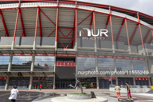 An exterior view of the Benfica ''Estadio da Luz'' in Lisbon, Portugal, on September 7, 2024. The soccer team has a new coach, Portuguese ex...