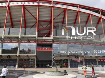 An exterior view of the Benfica ''Estadio da Luz'' in Lisbon, Portugal, on September 7, 2024. The soccer team has a new coach, Portuguese ex...